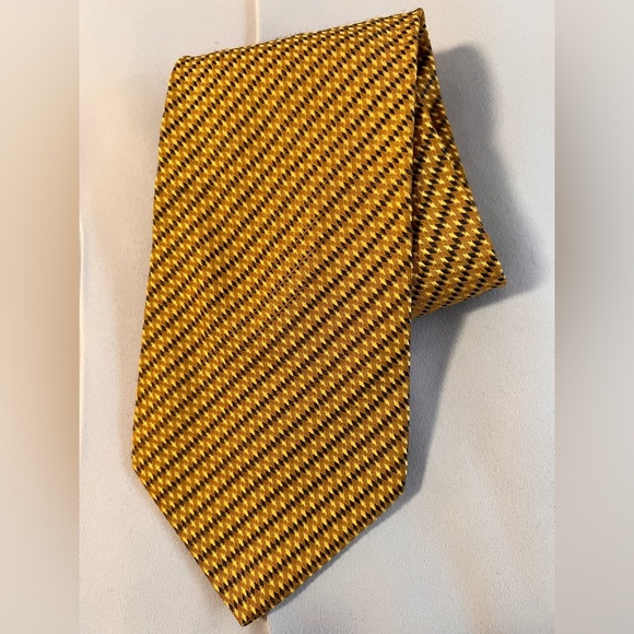 Allea Tie Men’s Yellow‎ & Black Italian - Picture 1 of 5